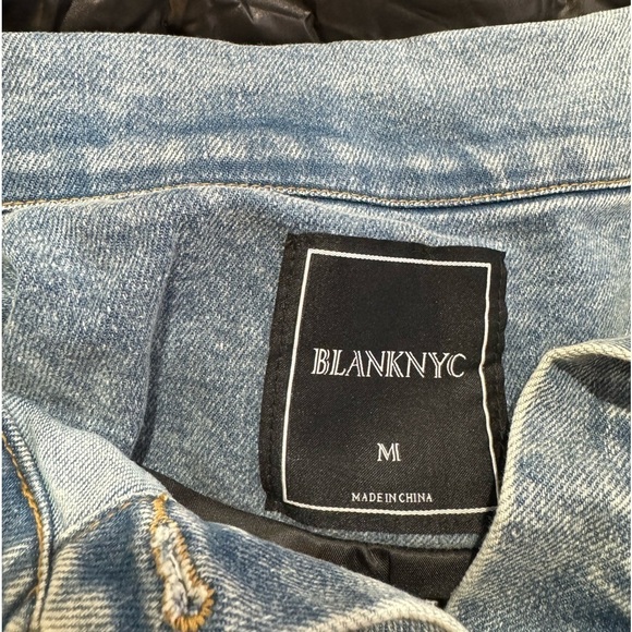 NWT Blank NYC Run The Show Black  Denim Quilted Puffer Jacket Size Medium - Picture 5 of 7